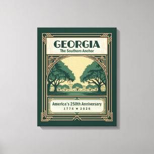 Impressão Em Tela Georgia Art Deco América 250º Aniversário