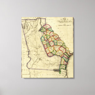 Impressão Em Tela GeorgiaPanoramic MapGeorgia