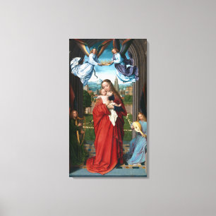 Impressão Em Tela Gerard David Virgin e Child com Quatro Ângels