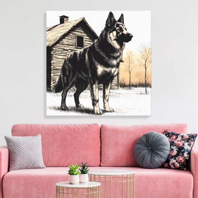 Impressão Em Tela German shepherd (Insitu(Sala de estar))