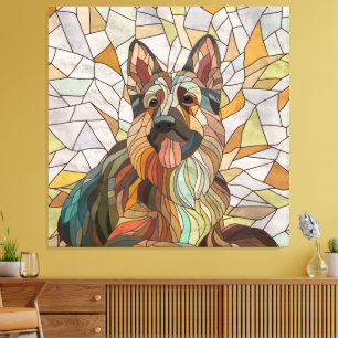 Impressão Em Tela German shepherd - Arte Mosaica