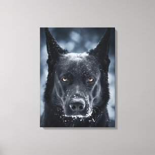 Impressão Em Tela German shepherd Preto