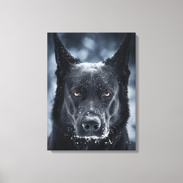 Impressão Em Tela German shepherd Preto (Frente)