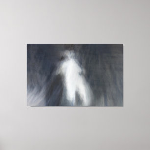 Impressão Em Tela Ghostly Figure in the Waves – Abstract Ocean Motio