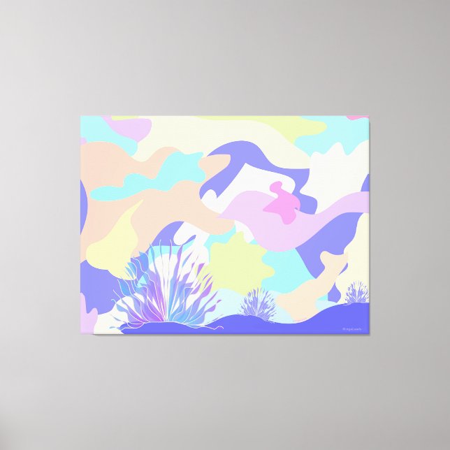 Impressão Em Tela Gigante Feliz Aniversário Abstrato Arte Moderna (Frente)