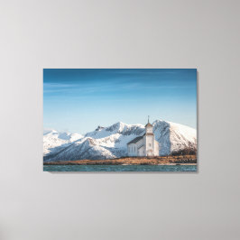 Impressão Em Tela Gimsoy Church Lofoten Noruega