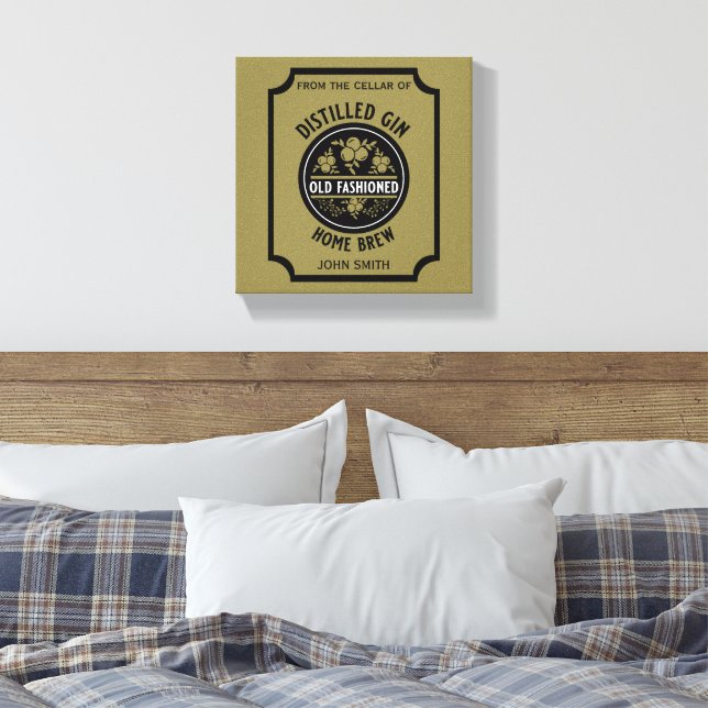 Impressão Em Tela Gin Botão Personalizado (Insitu(Quarto))