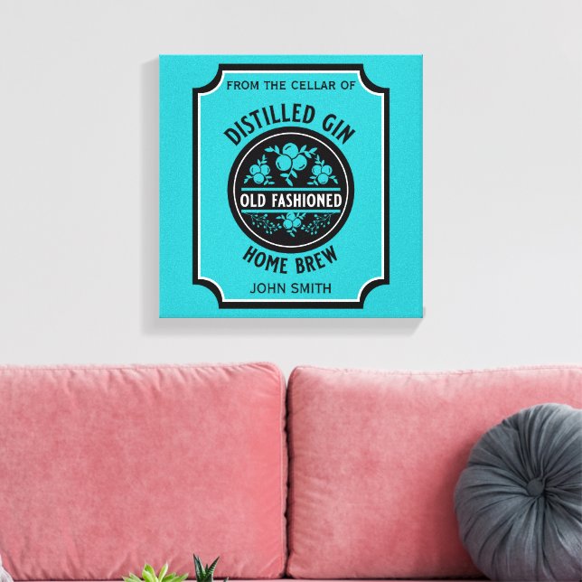 Impressão Em Tela Gin Botão Personalizado (Insitu(Sala de estar))