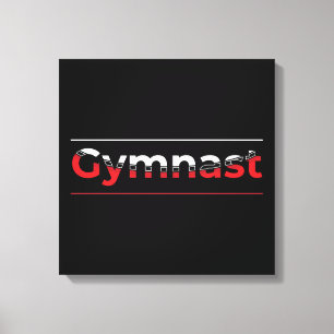 Impressão Em Tela Ginasta - Palavra de Ginástica Moderna Minimalista