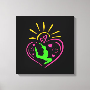 Impressão Em Tela Ginástica Girls - Coração Sunshine de Verão