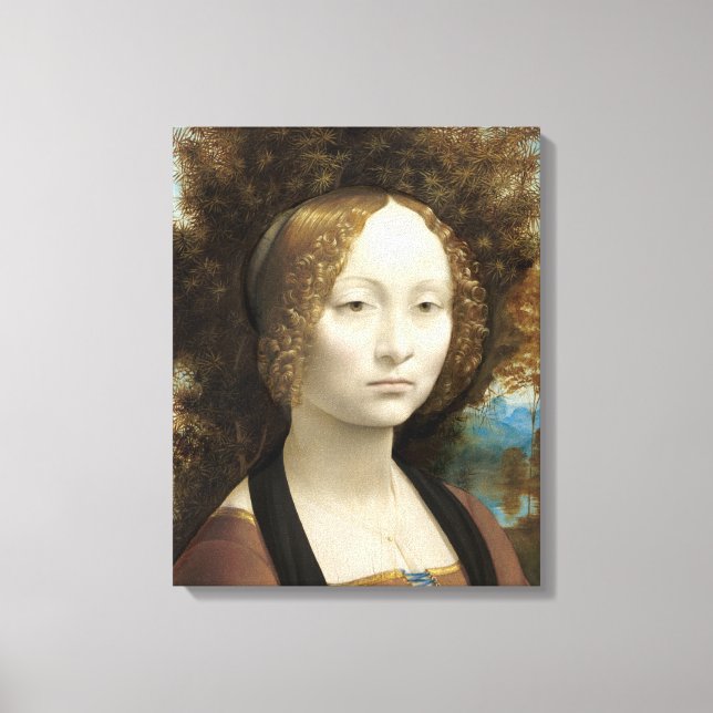 Impressão Em Tela Ginevra de' Benci Leonardo da Vinci (Frente)