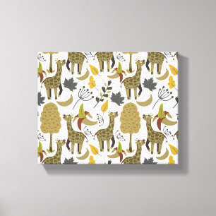 Impressão Em Tela Girafa padrão sem costura branco alto