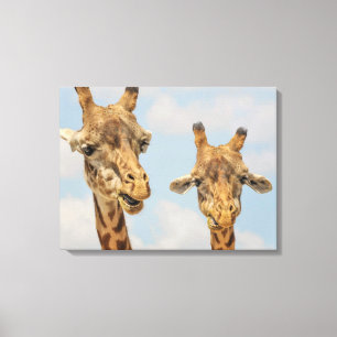 Impressão Em Tela Girafas