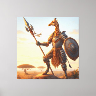Impressão Em Tela Giraffe guerreiro