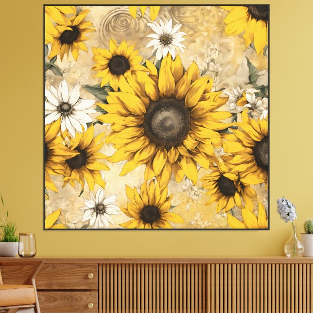 Impressão Em Tela Girassóis (Insitu(Sala de estar))