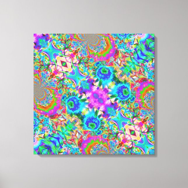 Impressão Em Tela girassóis azuis-abstrato - pintura floral retrô (Frente)