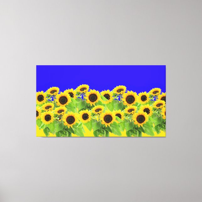 Impressão Em Tela Girassóis - Bandeira Ucraniana Liberdade de Paz Uc (Frente)