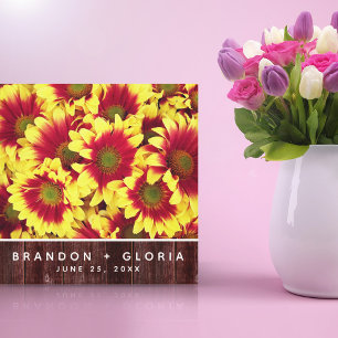 Impressão Em Tela Girassóis de outono russos no casamento de cerca