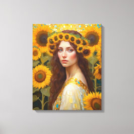 Impressão Em Tela Girassol com feno