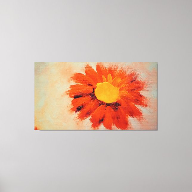 Impressão Em Tela Girassol de laranja vibrante (Frente)