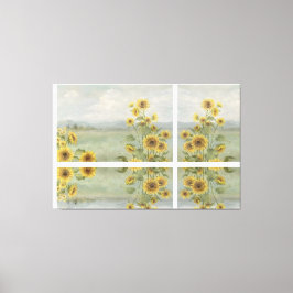 Impressão Em Tela Girassol moderno Aquarela e imagem personalizada