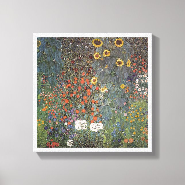 Impressão Em Tela Girassol no jardim Gustav Klimt art nouveau (Frente)