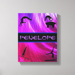 Impressão Em Tela Girls Gymnastics Events Abstrato