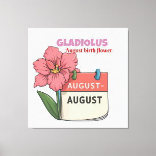 Impressão Em Tela Gladiolus - Flor De Nascimento Para Agosto