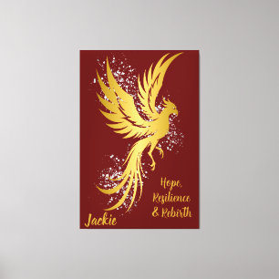Impressão Em Tela Glam Dourado Phoenix Silver Glitter Monograma Maro