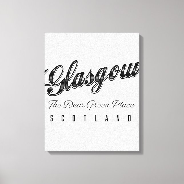 Impressão Em Tela Glasgow Escócia "O Querido Lugar Verde" (Frente)