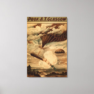 Impressão Em Tela Glasgow Hot Air Balloon Circus Theater Poster