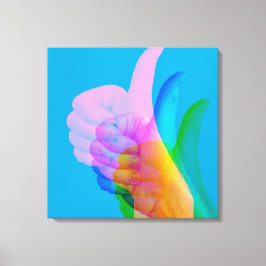 Impressão Em Tela GLITCH ART na tela do símbolo de aprovação