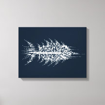 Glitch Pixel White Fish Wall Art