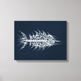 Impressão Em Tela Glitch Pixel White Fish Wall Art