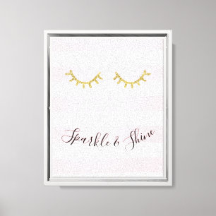 Impressão Em Tela Glitter Eyelashes Menino Dourado