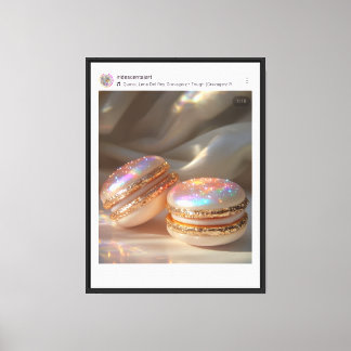 Impressão Em Tela Glittery Macarons Wall Art - Sweet & Sparkly