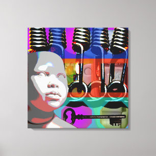 Impressão Em Tela GMT 24 Heures Project Doll Pop Psychedelic Frame S