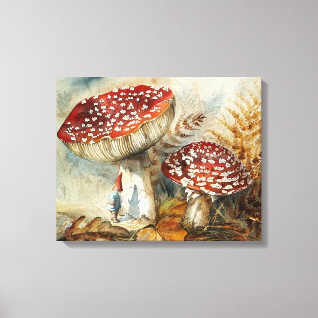 Impressão Em Tela gnomo aquarela (Frente)