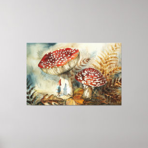 Impressão Em Tela gnomo aquarela