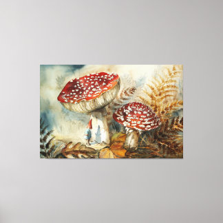 Impressão Em Tela gnomo aquarela