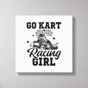 Impressão Em Tela Go Kart Racing Girl Ideia Ir-Kart Driver Gift