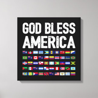Impressão Em Tela God Bless America All Countries Latino Pride I