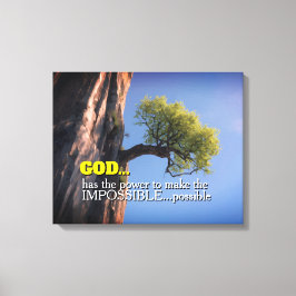 Impressão Em Tela God Can Make Impossible Possible -Cliffside Tree