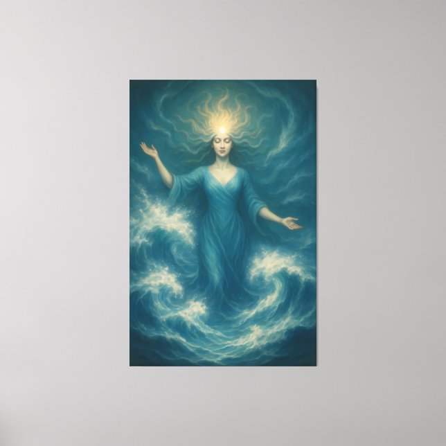 Impressão Em Tela  Goddess of Oceanic Radiance – Tidal Light Aura Ar (Frente)