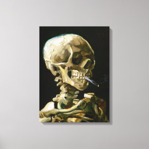 Impressão Em Tela Gogh Head of a Skeleton with a Burning Cigarette