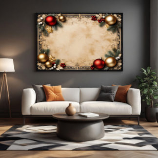 Impressão Em Tela Gold and Red Festivities