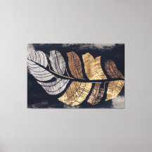 Gold and Silver Metallic Leaves Elegant Botanical 