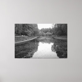 Impressão Em Tela Golden Autumn Lake - Black & White Nordic Edition