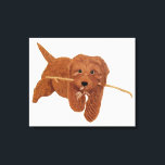 Impressão Em Tela Golden Doodle<br><div class="desc">Canvas print with an image of a cute golden doodle. Original artwork by W.B.</div>