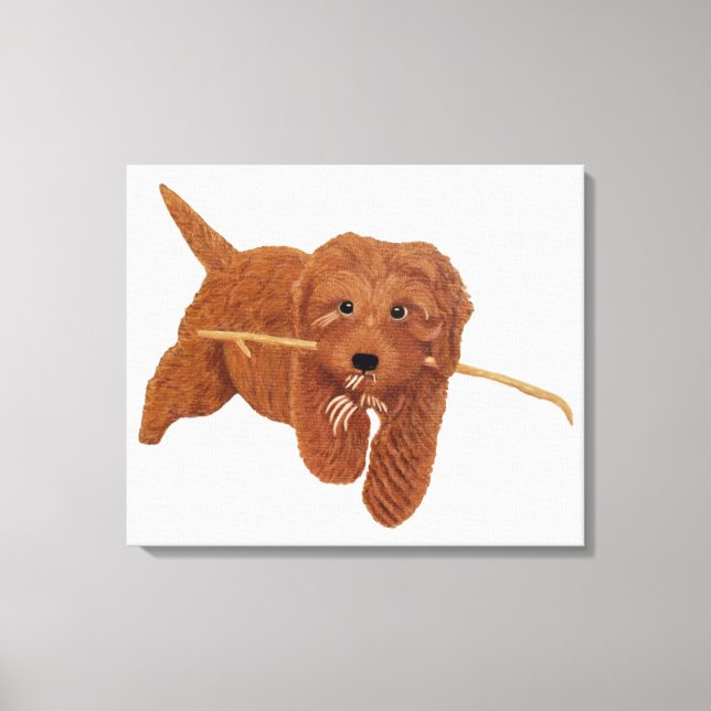 Impressão Em Tela Golden Doodle  (Frente)